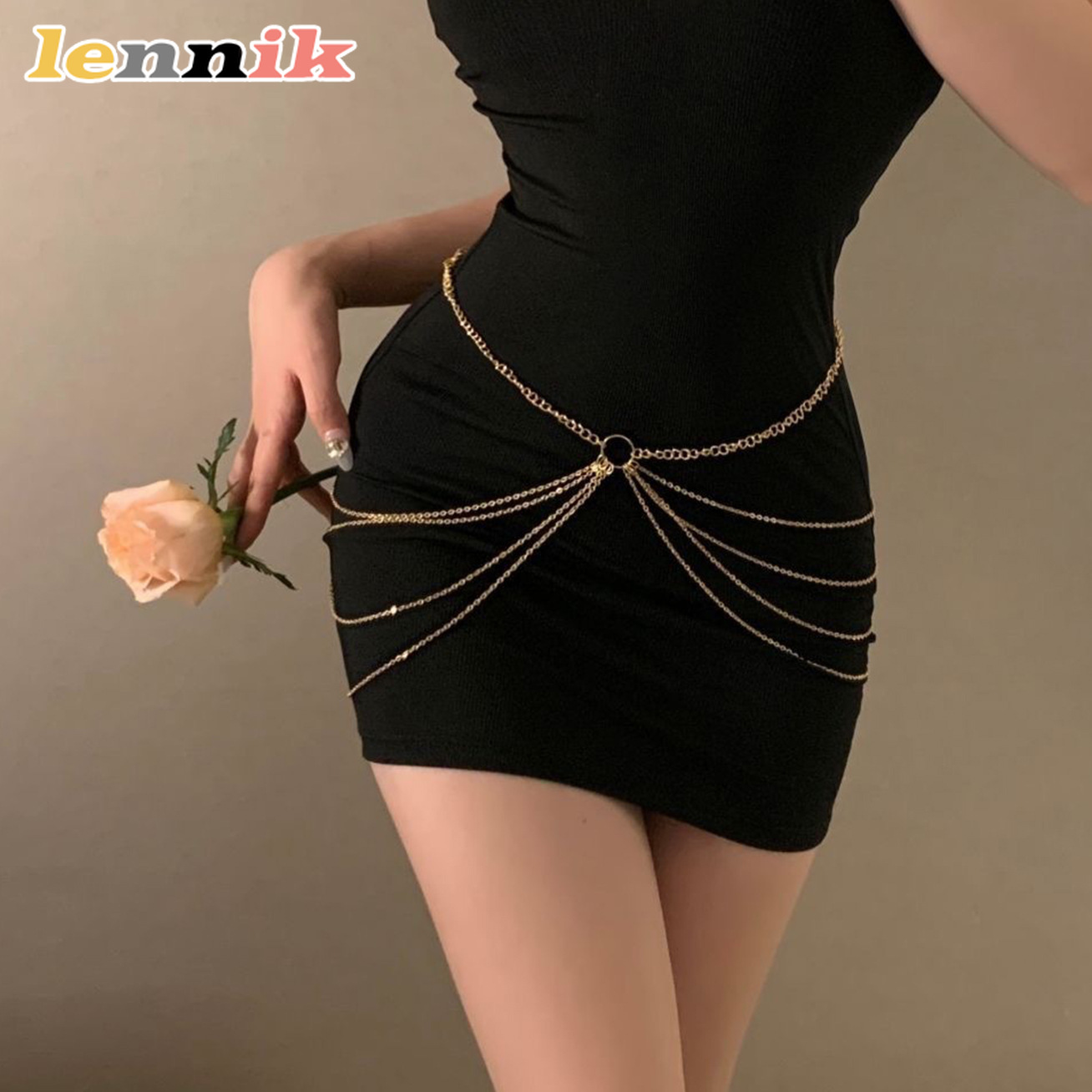 Body Chain Jewelry - LENNIK – chaîne de taille multicouche