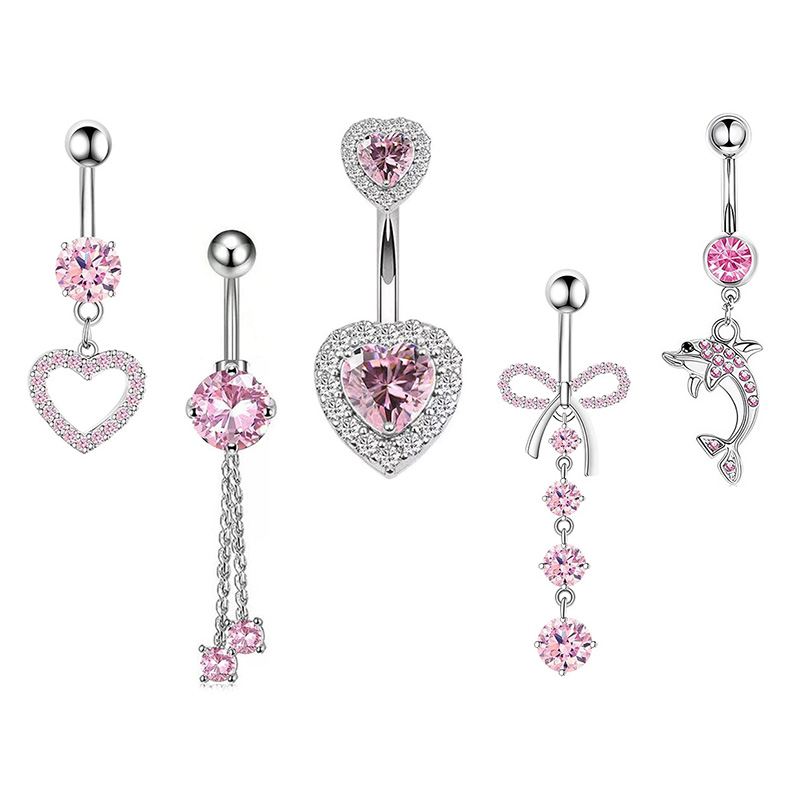 Body Jewelry And Piercing - 1 pièces rose couronne nombril anneaux