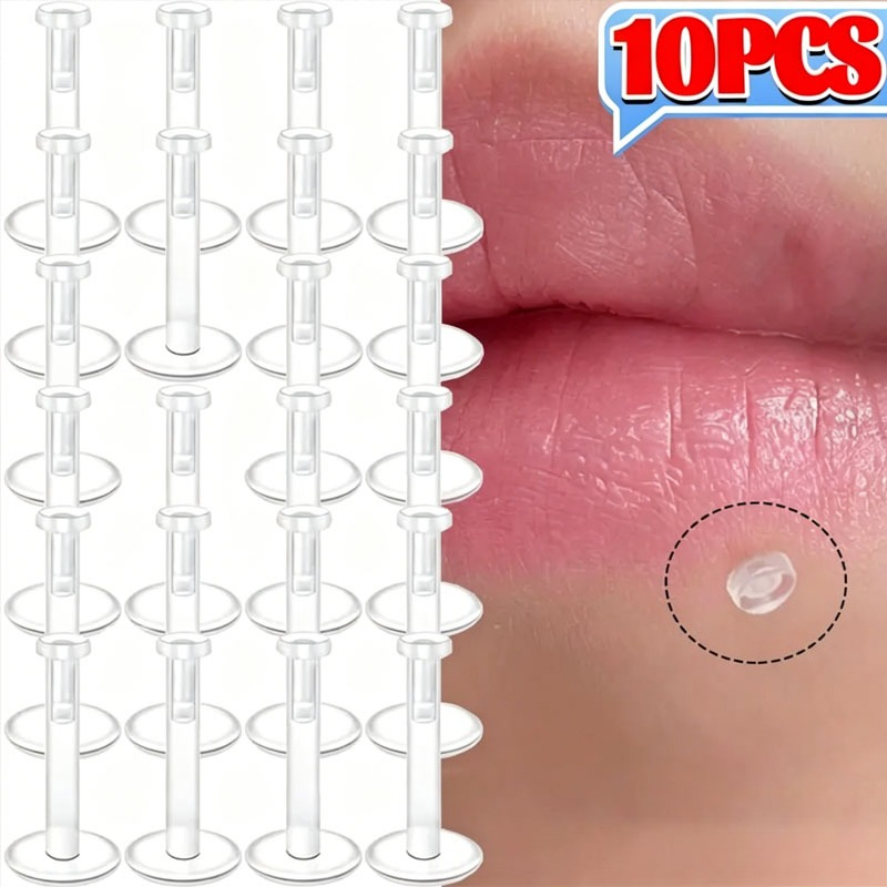 Body Jewelry Gauges - Lot de 10 tiges souples transparentes