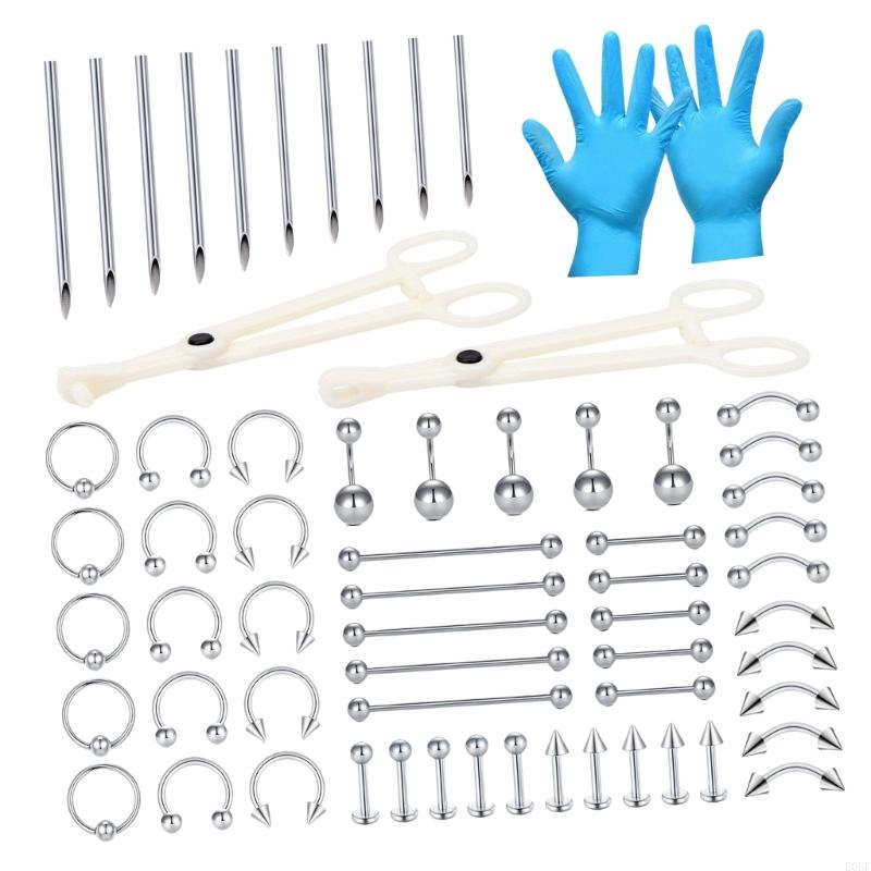Body Jewelry Gauges - complet bijoux perçage, 64 pièces, comprend
