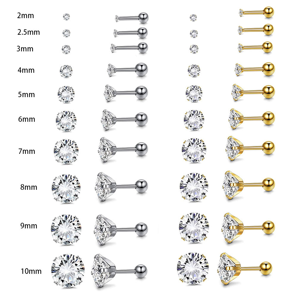 Body Jewelry Surgical Steel - Boucles d'oreilles rondes en acier chirurgical,