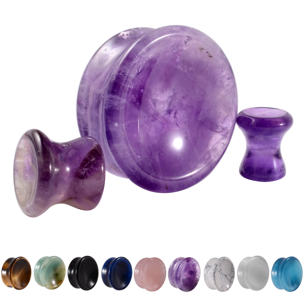 Body Jewelry Gauges - Paire de jauges d'oreille en pierre