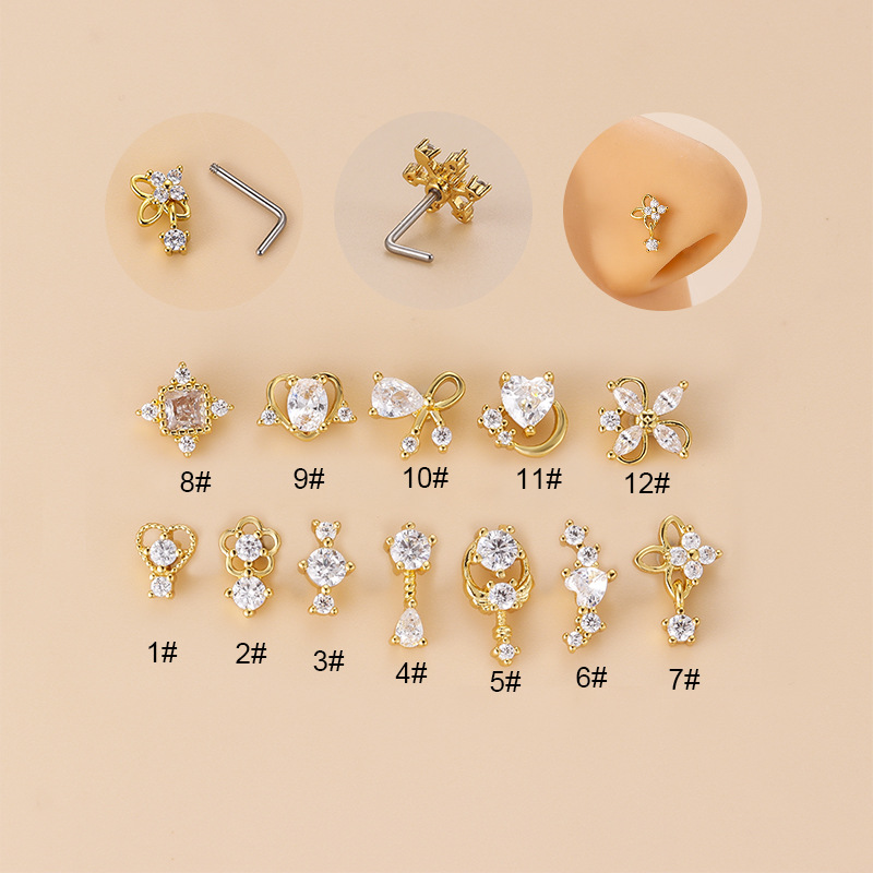 Piercing de nez en zircon cubi - Body Jewelry Nose Studs avis et prix