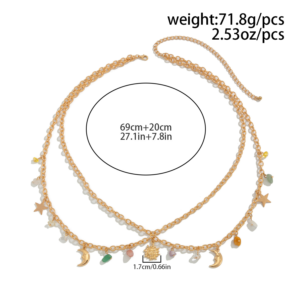 Boho étoile lune soleil penden - Body Chain Jewelry avis et prix