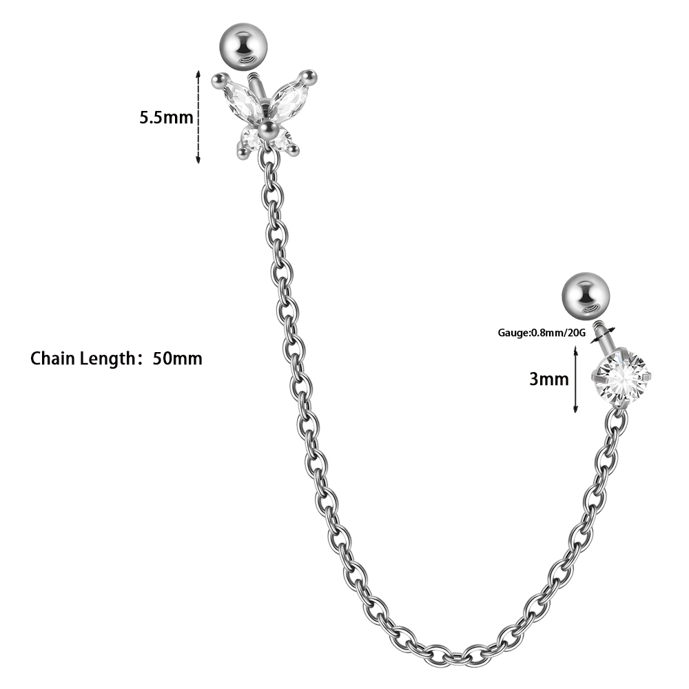 1PC acier chirurgical Zircon c - Body Jewelry Surgical Steel avis et prix