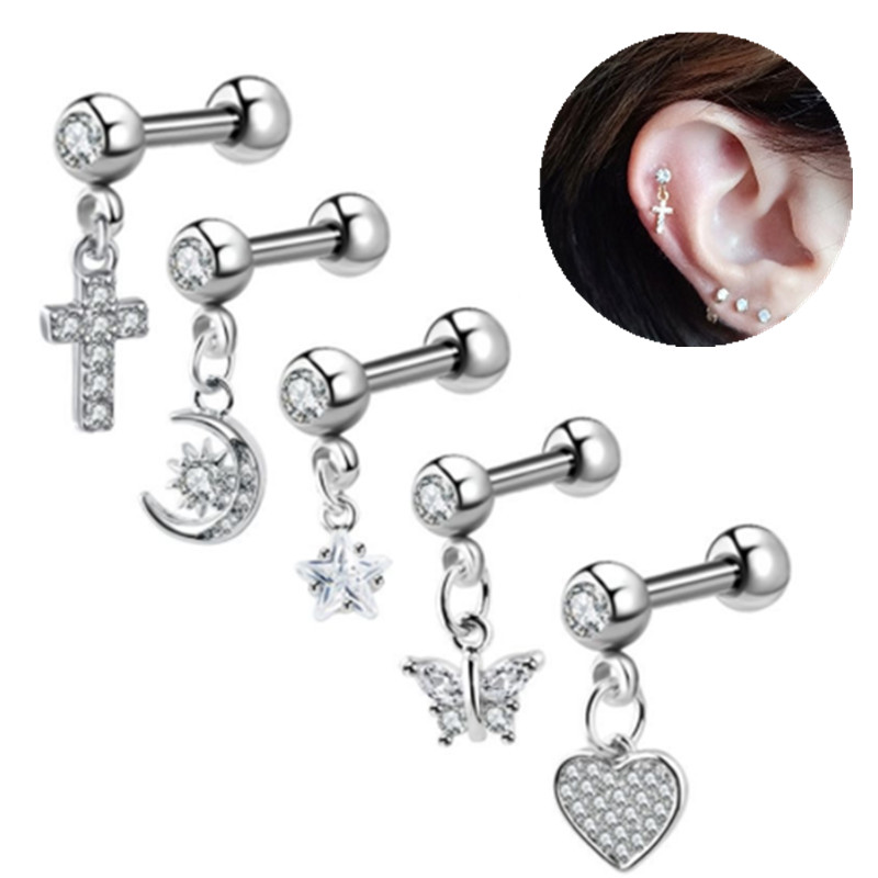 Boucle d'oreille lune Cartilag - Body Jewelry Surgical Steel avis et prix