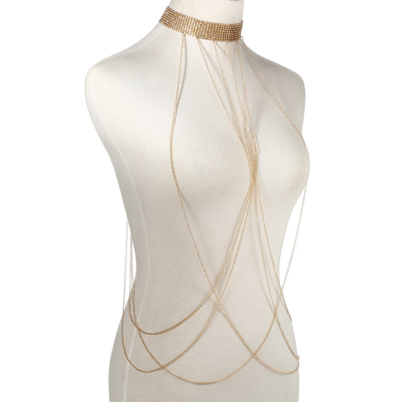 Chaîne de corps couleur or pou - Body Jewelry Top avis et prix