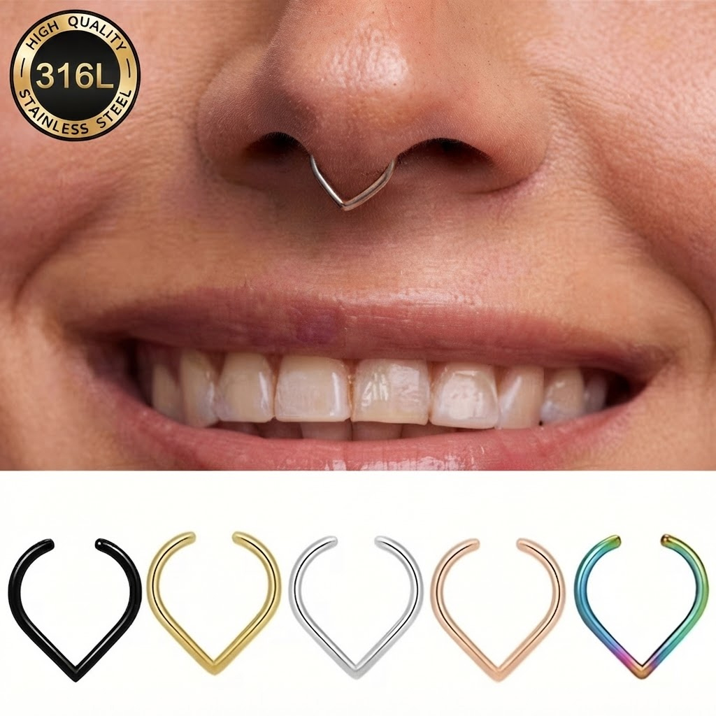 Lot de 5 faux anneaux de nez e - Body Jewelry Nose Studs avis et prix