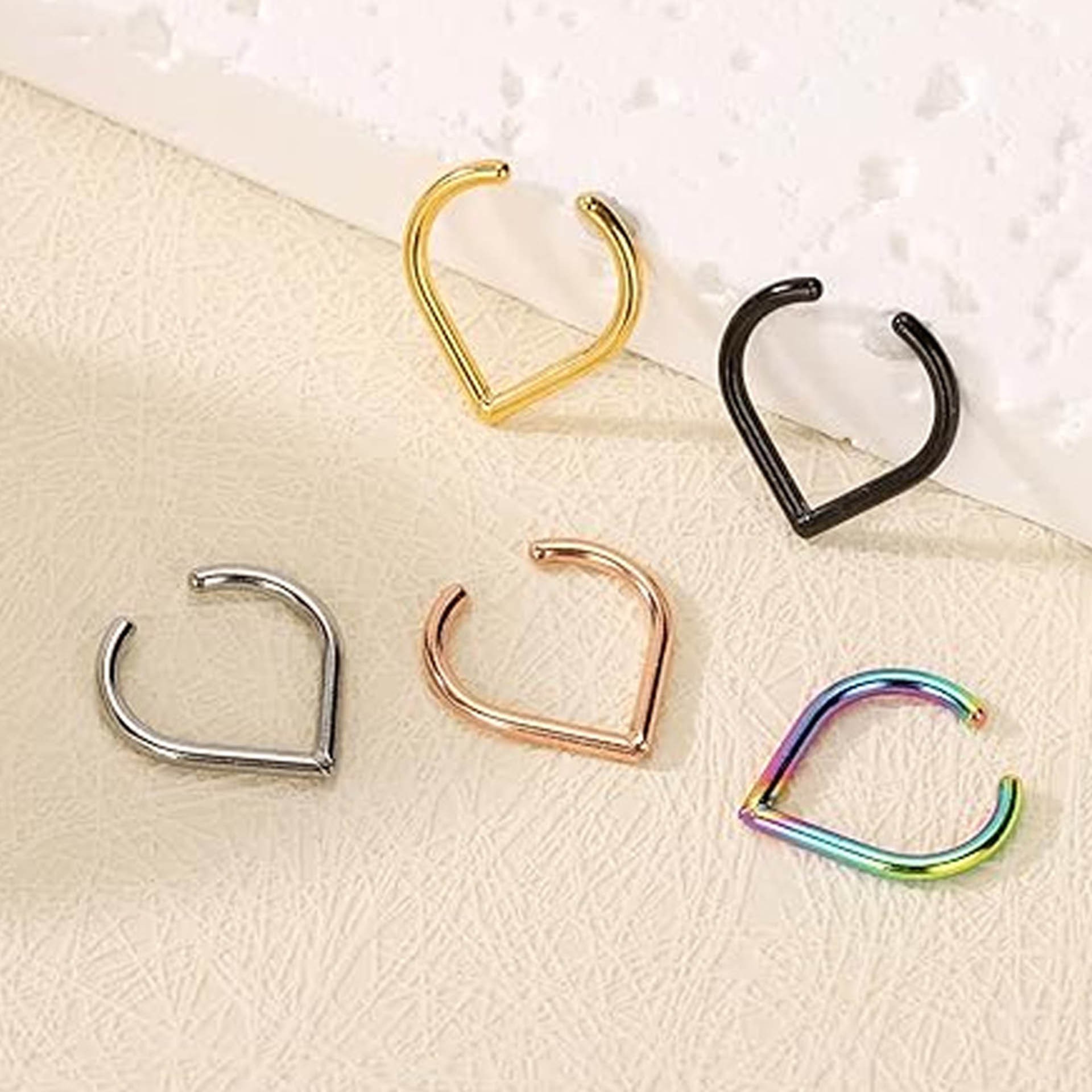 Lot de 5 faux anneaux de nez e - Body Jewelry Nose Studs avis et prix