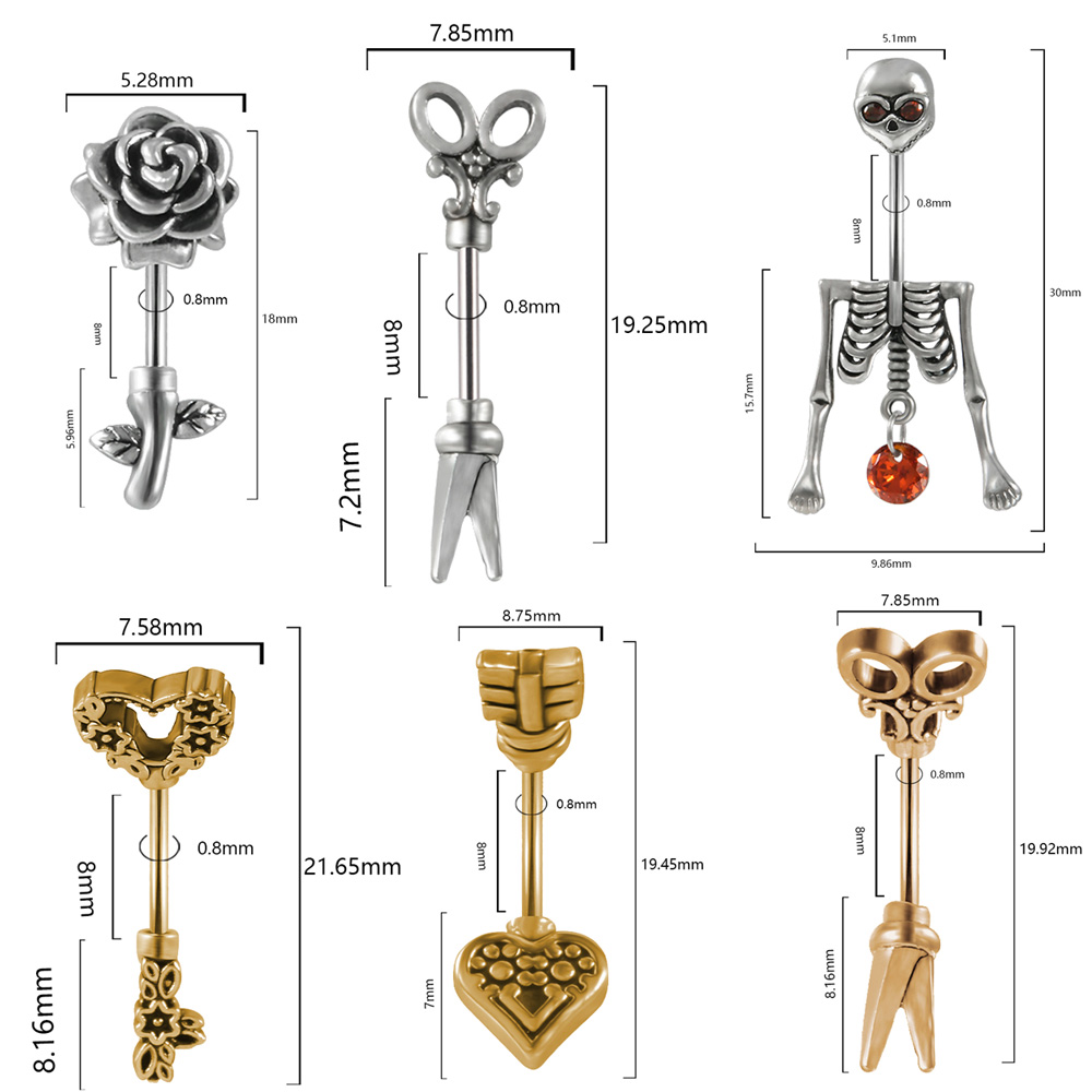Boucle d'oreille squelette en  - Body Jewelry Surgical Steel avis et prix