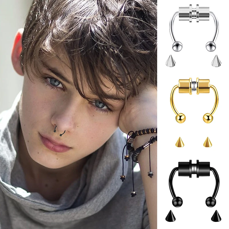 Faux Piercing nez anneau cerce - Body Jewelry Nose Studs avis et prix