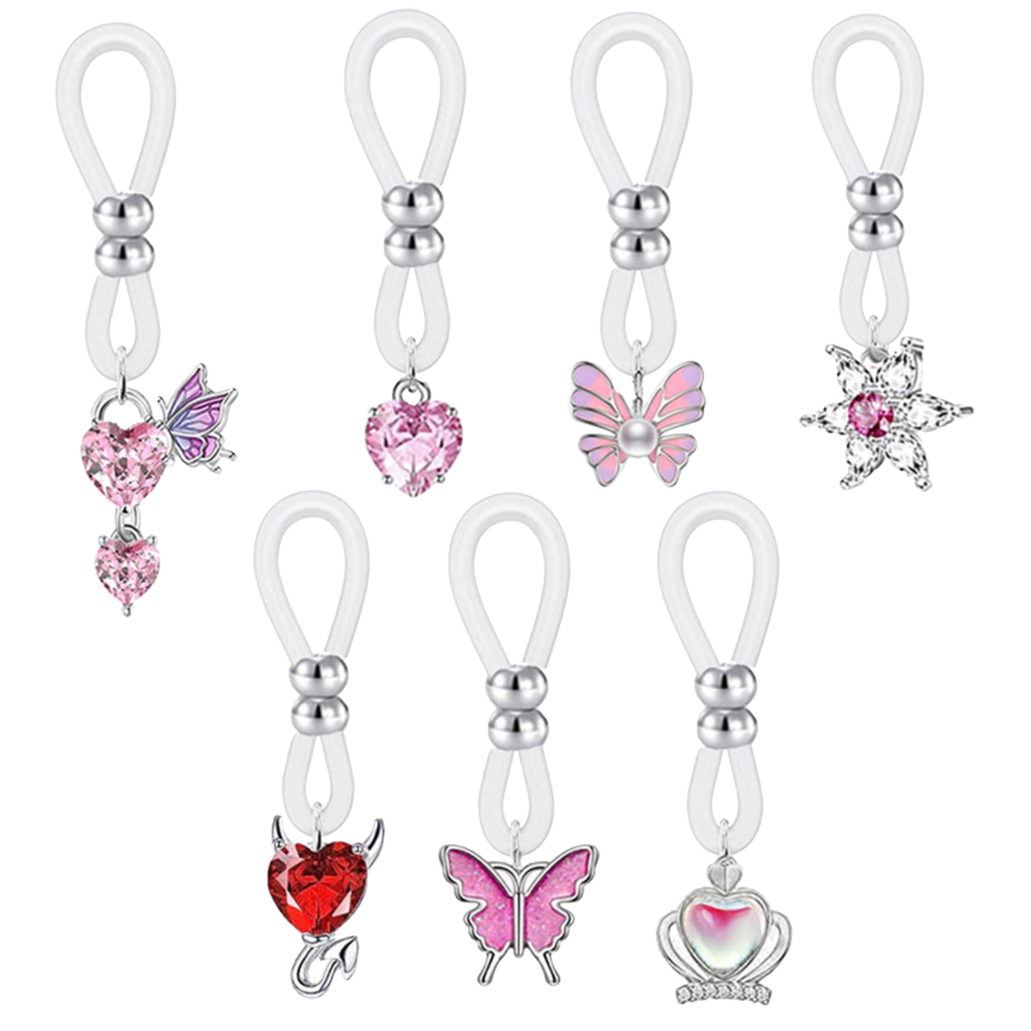Alliage Silicone papillon coeu - Body Jewelry And Piercing avis et prix