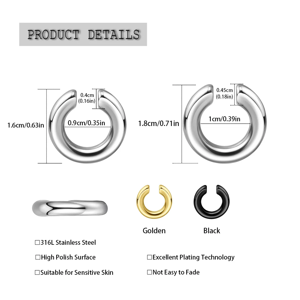 1 pièce Anneau de nez non-perc - Body Jewelry Nose Studs avis et prix