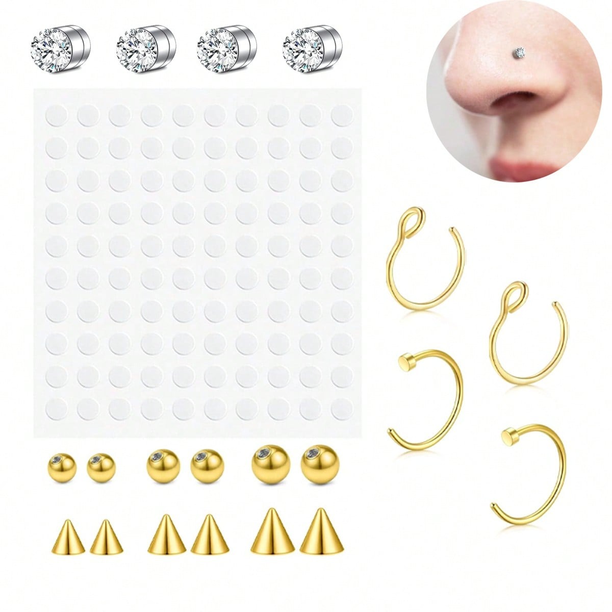 Faux anneaux de nez et faux se - Body Jewelry Nose Studs avis et prix