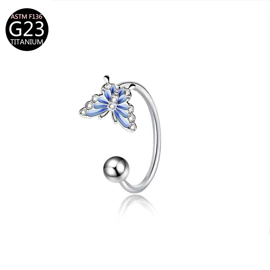 Anneau de lèvre papillon en ti - Body Jewelry And Piercing avis et prix